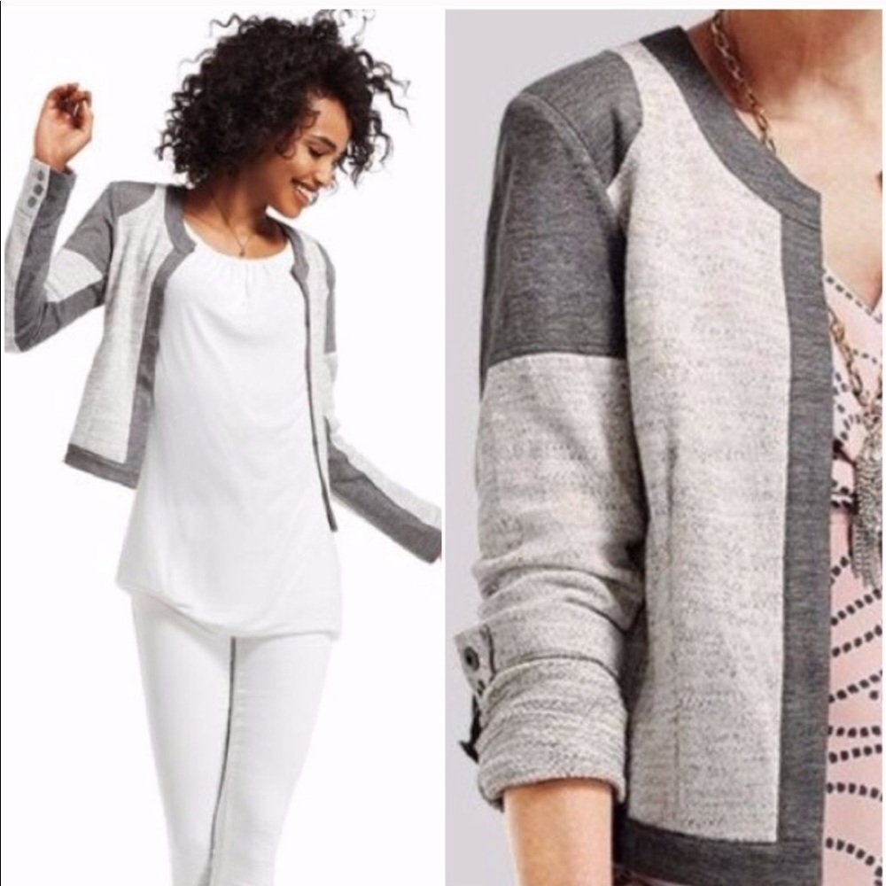 • Cabi • 211 Shrunken Blazer White Gray Small